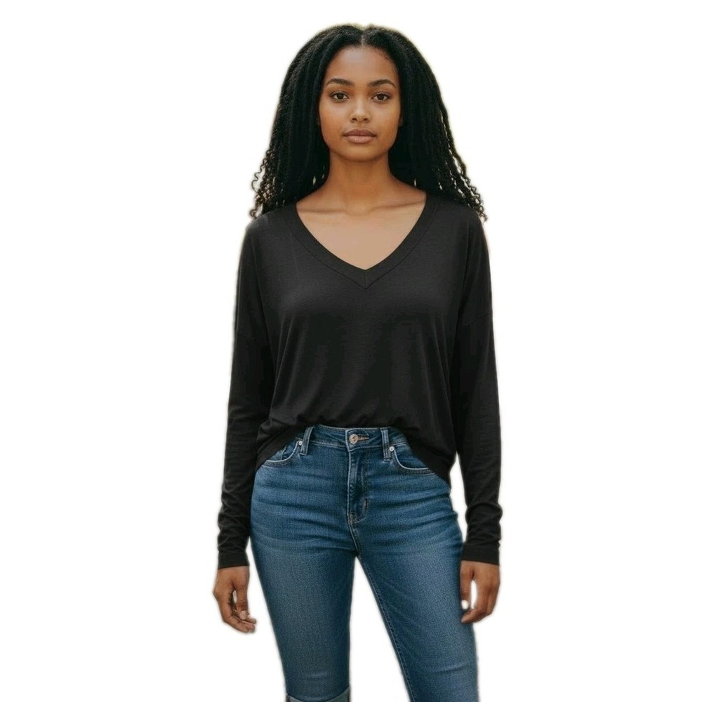 J.Jill Simply Supima V-Neck Tunic 100% Supima Cotton Minimalist Quiet Luxury S‎